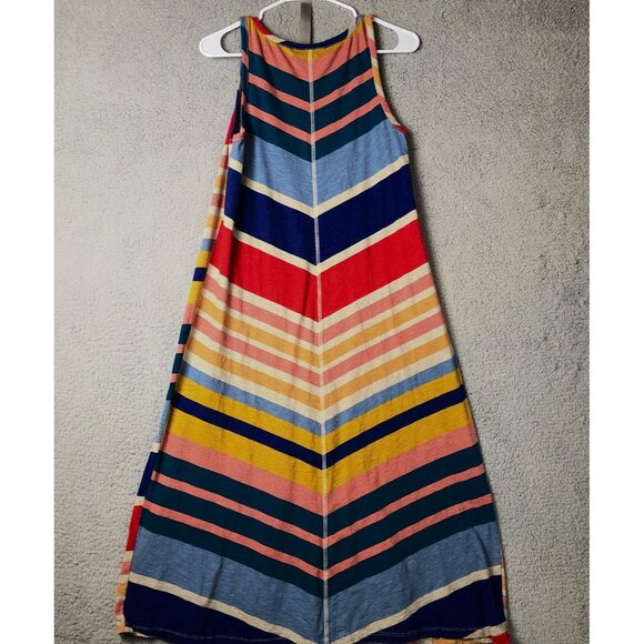 ANTHROPOLOGIE Saturday Sunday Chevron Lounge Dress Women Small Midi Rainbow - Picture 2 of 7